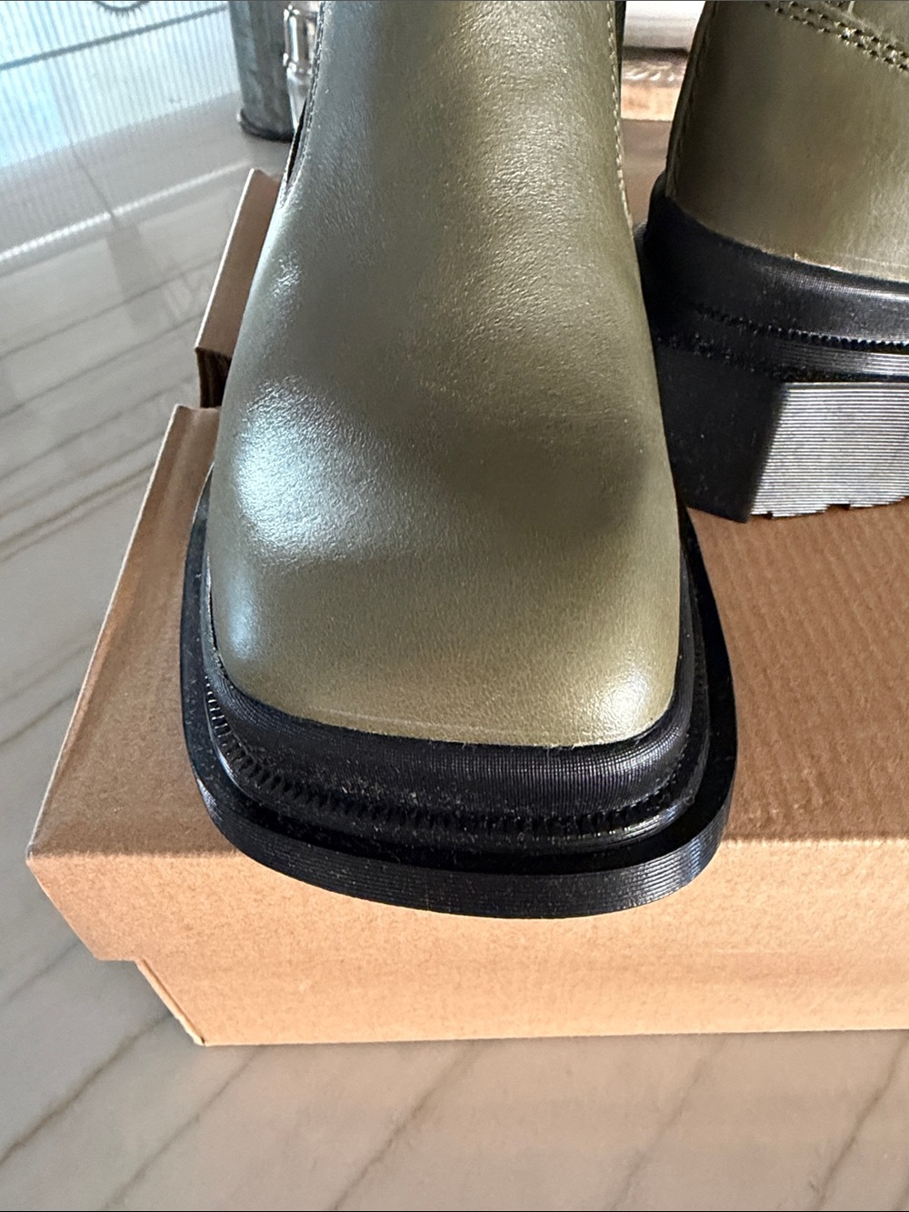 Olive Chelsea Combat Boots - Women - Picture 4 of 6